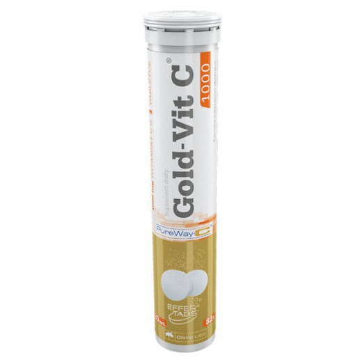 Olimp, Gold-Vit C, 1000 mg, smak cytrynowy, 20 tabletek musujących