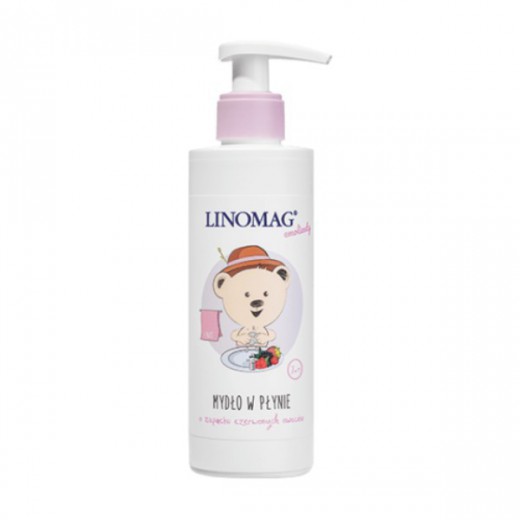 Linomag Emolienty, mydło w płynie o zapachu czerwonych owoców od 7 miesiąca, 200 ml