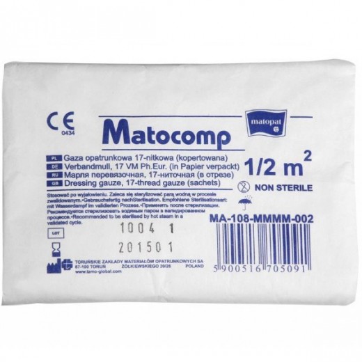 Matopat Matocomp, gaza niejałowa, 17-nitkowa, 1/2 m2, 1 sztuka