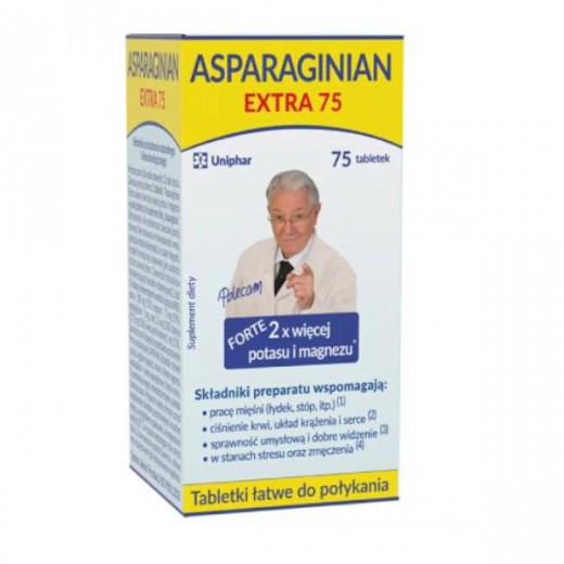 Asparaginian Magnezu Potasu Extra, 75 tabletek