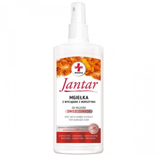 Jantar Medica, mgiełka z wyciągiem z bursztynu, do włosów zniszczonych, 200 ml