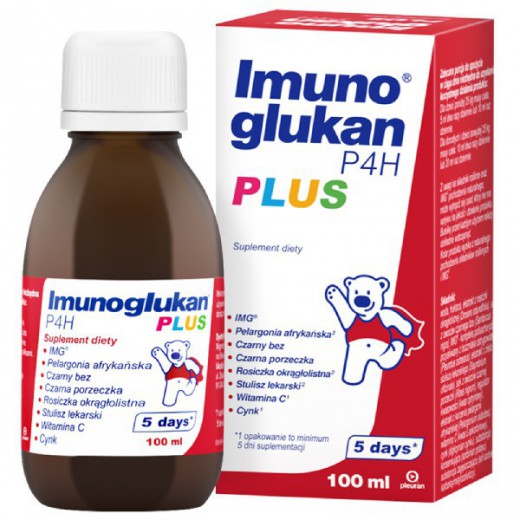 Imunoglukan P4H Plus, syrop dla dzieci powyżej 3 roku i dorosłych, 100 ml
