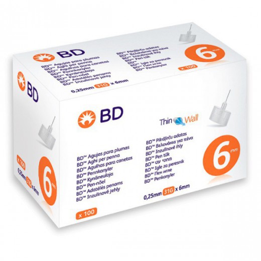 Igły BD PEN Micro-Fine Plus 31G x 6mm, 100 sztuk