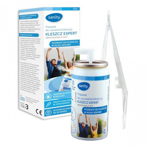 Sanity Kleszcz Expert, preparat do usuwania kleszczy, spray 9 ml + pęseta, 1 sztuka