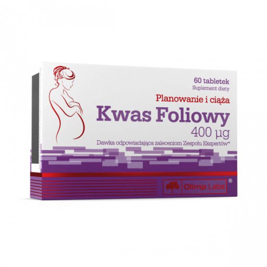 Kwas foliowy 400 mcg, 60 tabletek
