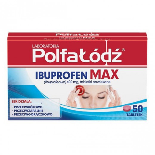 Laboratoria PolfaŁódź Ibuprofen Max 400 mg, 50 tabletek