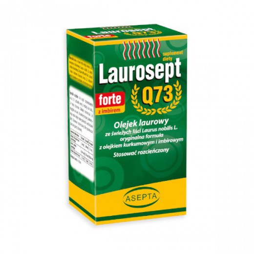 Laurosept Q73 Forte, olejek laurowy + olejek z kurkumy i imbiru, 30 ml