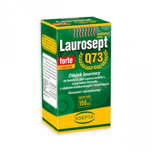 Laurosept Q73 Forte, olejek laurowy + olejek z kurkumy i imbiru, 100 ml