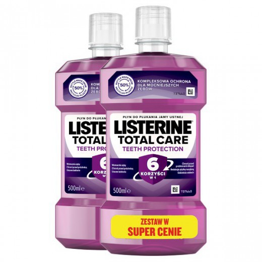 Listerine Total Care, płyn do płukania jamy ustnej, 2 x 500 ml