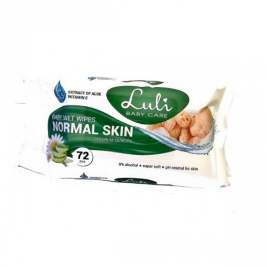 Luli Baby Care Normal Skin, chusteczki nawilżane dla dzieci, do skóry normalnej, 72 sztuk