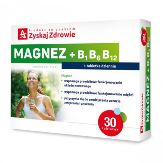 Zyskaj Zdrowie Magnez + B1, B6, B12, 30 tabletek