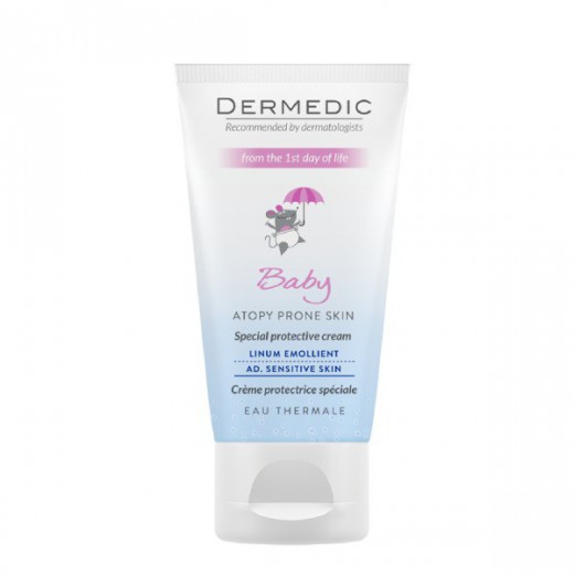 Dermedic Linum Baby, krem ochronny specjalny do twarzy od 1 dnia życia, SPF 15, 50 g