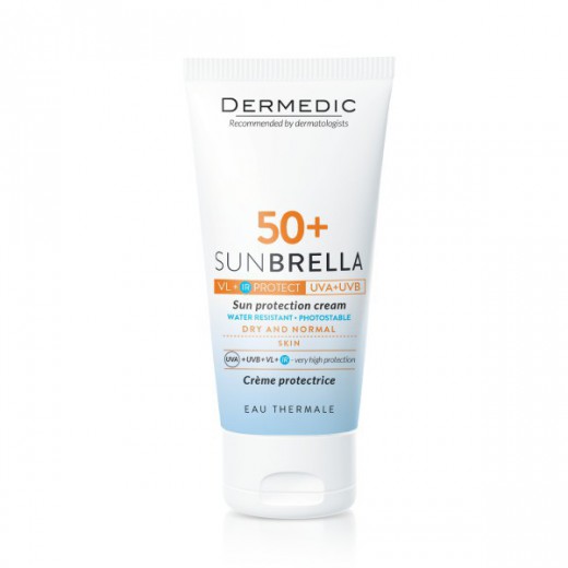 Dermedic Sunbrella, krem ochronny do twarzy, skóra sucha i normalna, SPF 50+, 50 g