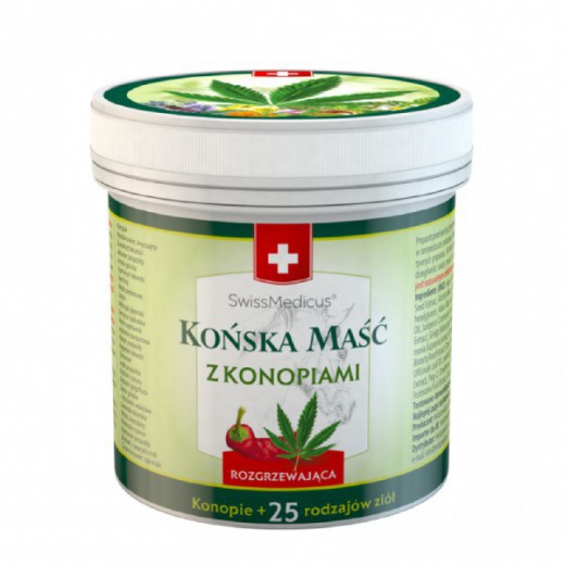 SwissMedicus, maść końska z konopiami, rozgrzewająca, 250 ml