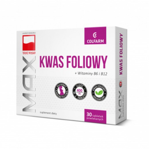 Kwas foliowy Max 400 µg, 30 tabletek