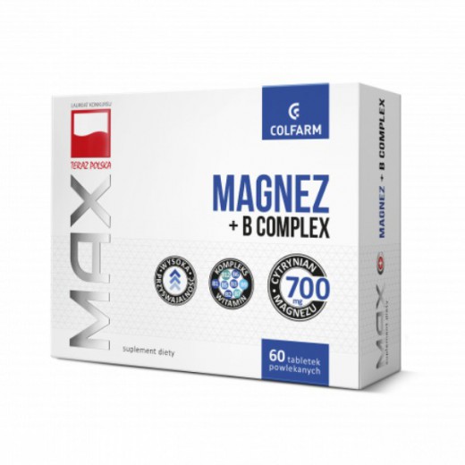 Magnez + B Complex Max, 60 tabletek