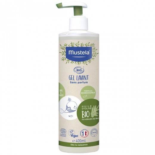 Mustela Bio, żel do mycia ciała i włosów, 400 ml