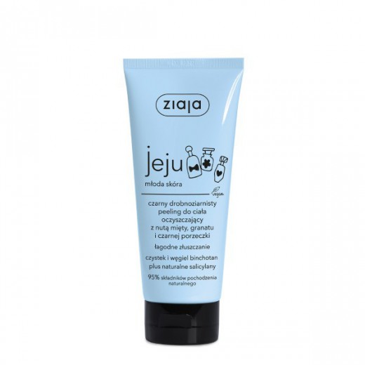 Ziaja Jeju, peeling czarny drobnoziarnisty do ciała, łagodne złuszczanie, 200 ml
