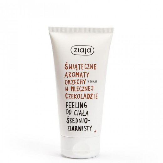 Ziaja świąteczne aromaty, Peeling do ciała średnioziarnisty, orzechy w mlecznej czekoladzie, 160 ml