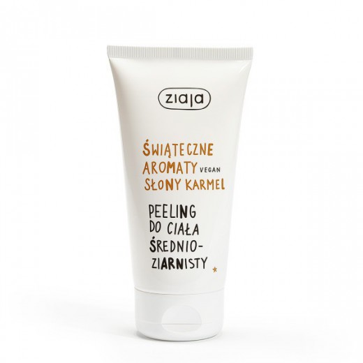 Ziaja świąteczne aromaty, Peeling do ciała średnioziarnisty, słony karmel, 160 ml