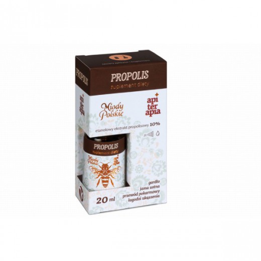 Miody Polskie Propolis, etanolowy ekstrakt 10%, 45 ml