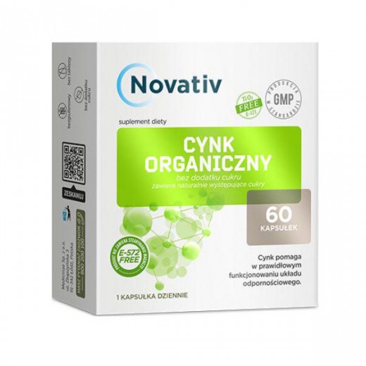 Novativ Cynk Organiczny, 60 kapsułek