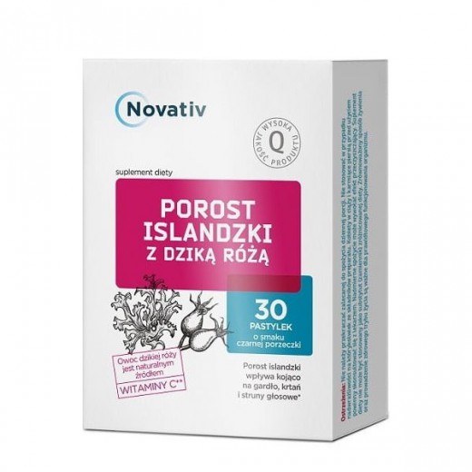 Novativ Porost Islandzki z dziką różą, 30 pastylek