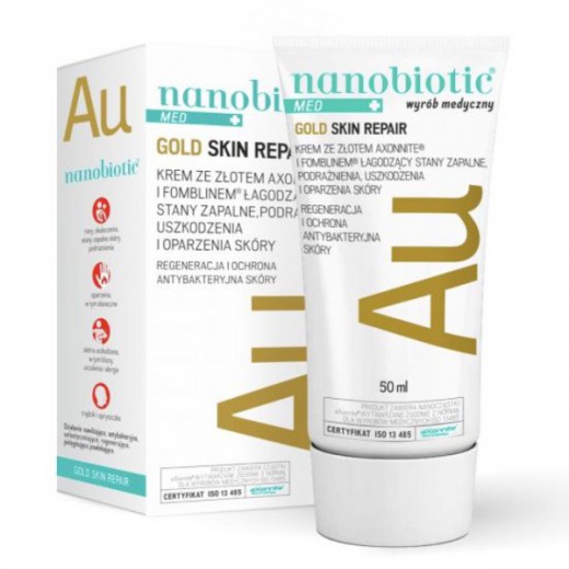 Nanobiotic Med Gold Skin Repair, łagodzący krem ze złotem, 50 ml