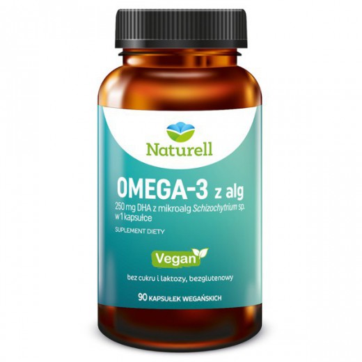 Naturell Omega-3 z Alg, 90 kapsułek wegańskich