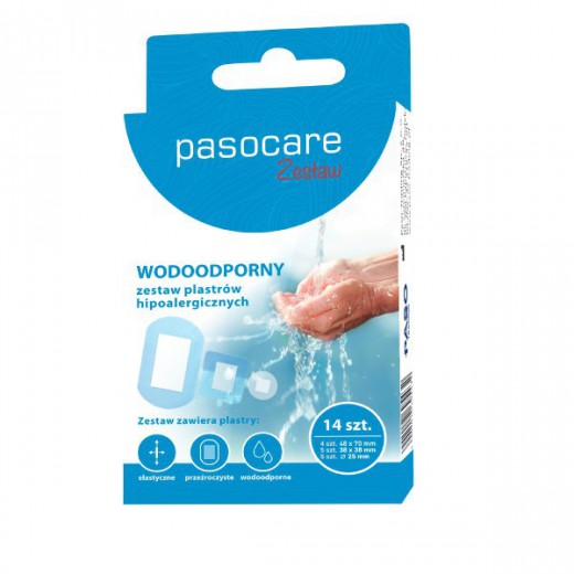 Pasocare Wodoodporny, zestaw plastrów hipoalergicznych, 10 sztuk