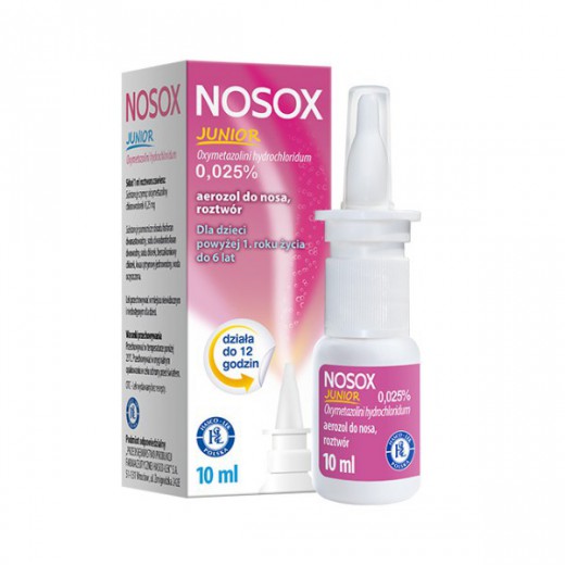 Nosox Junior 0,025%, aerozol do nosa, 10 ml