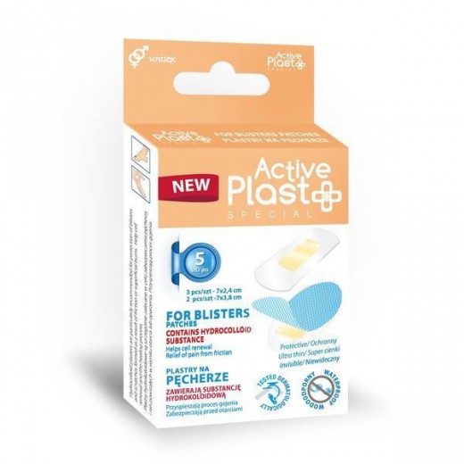 ActivePlast Special, Plastry hydrokoloidowe na pęcherze, 5 sztuk