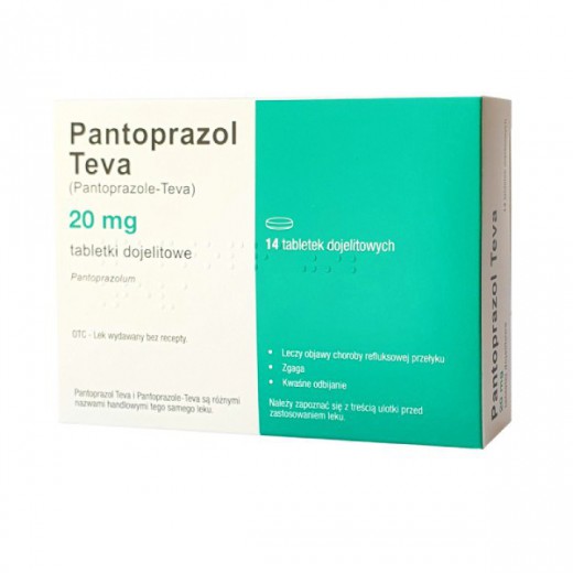Pantoprazol Teva 20mg, 14 tabletek (import równoległy Inpharm)