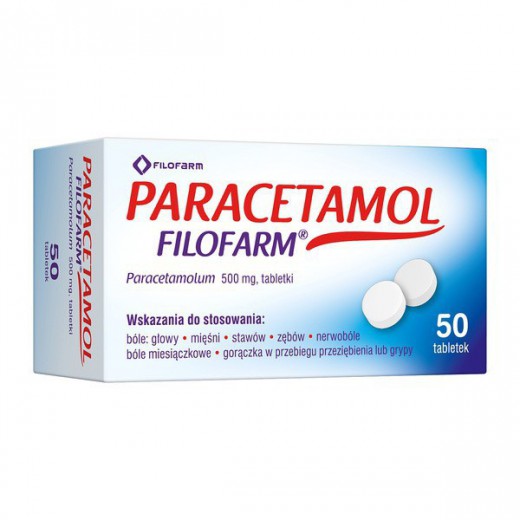 Paracetamol Filofarm 500mg, 50 tabletek