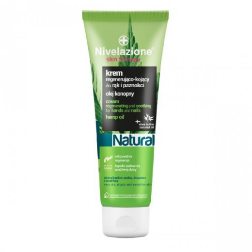 Nivelazione Skin Therapy, krem regenerująco-kojący do rąk i paznokci, olej konopny, 100 ml