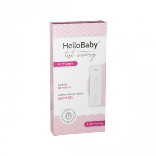 HelloBaby, test ciążowy płytkowy, 1 sztuka