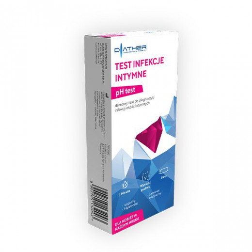 Diather pH Test na Infekcje Intymne, domowy test do badania pH pochwy, 1 sztuka