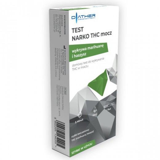 Diather Test Narko THC, domowy test do wykrywania THC w moczu, marihuana i haszysz, 1 sztuka