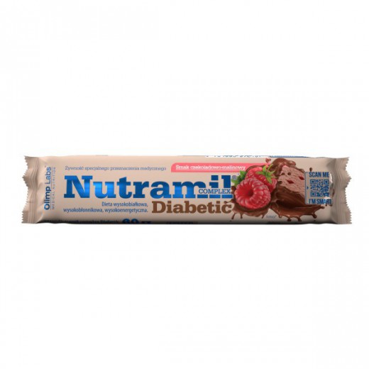 Olimp Nutramil Complex Diabetic, baton o smaku czekoladowo-malinowym, 60g