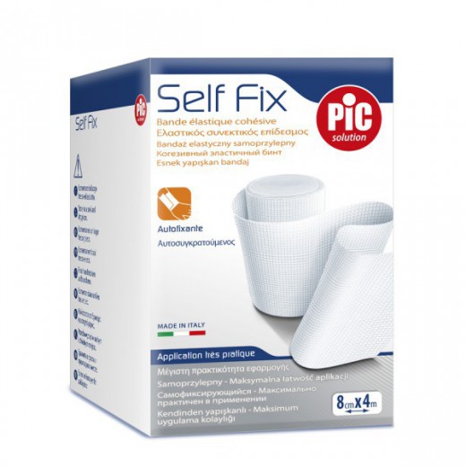 Pic Solution Self Fix, bandaż elastyczny, samoprzylepny, 8 cm x 4 m, 1 sztuka