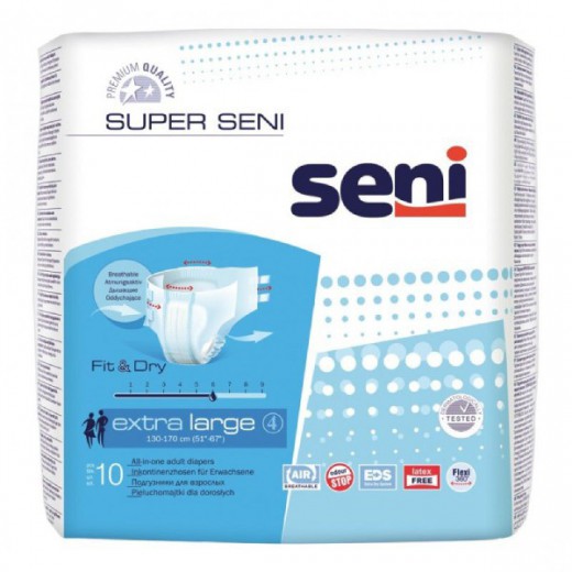 Seni Super, pieluchomajtki, XL, 10 sztuk