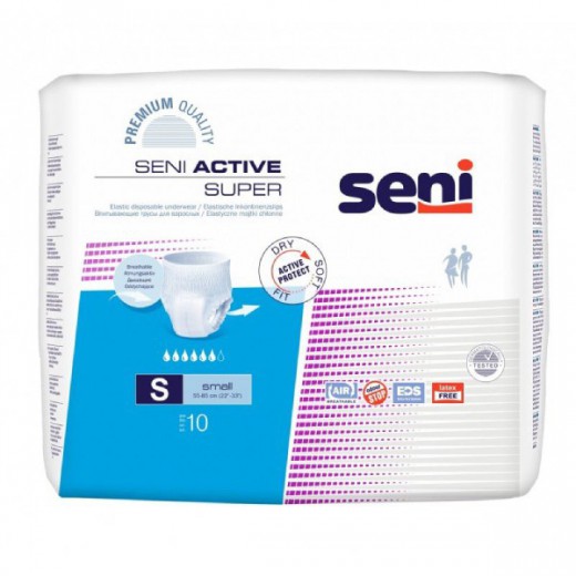 Seni Active Super, majtki chłonne, S, 10 sztuk