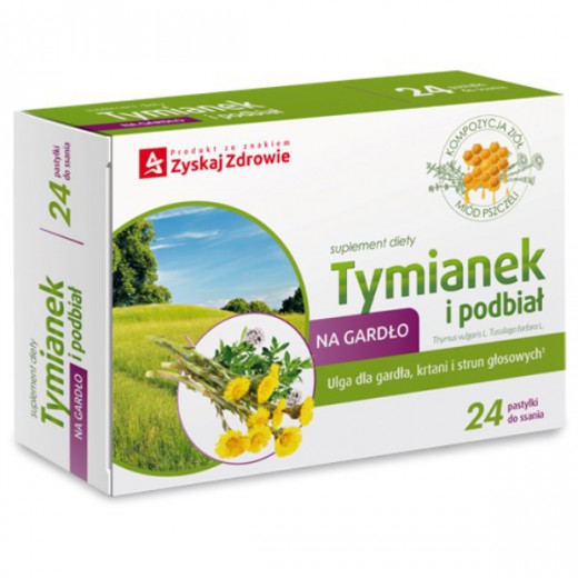 Zyskaj Zdrowie Tymianek i podbiał, 24 pastylki do ssania