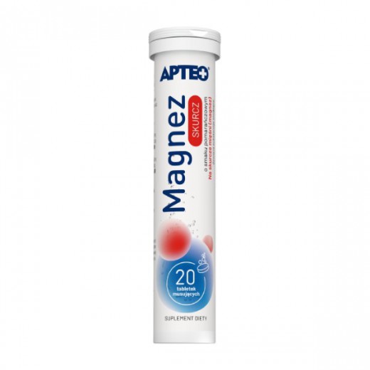 Apteo, Magnez Skurcz, smak pomarańczowy, 20 tabletek musujących
