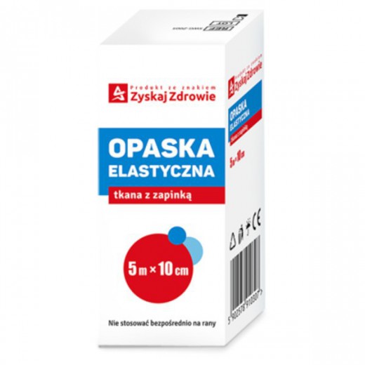 Zyskaj Zdrowie, Opaska elastyczna, tkana, z zapinką, 5m x 10cm