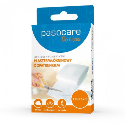 Paso, Plaster włókninowy z opatrunkiem, Soft Plus, 1m x 6cm