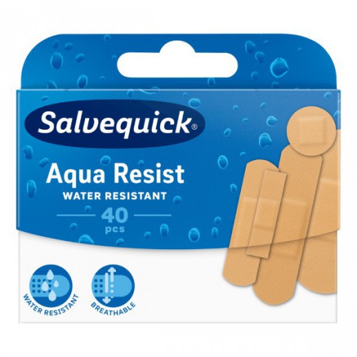 Salvequick Aqua Resist, plastry wodoodporne, 40 sztuk