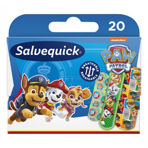 Salvequick, plastry dla dzieci, wodoodporne, Psi Patrol, 20 sztuk