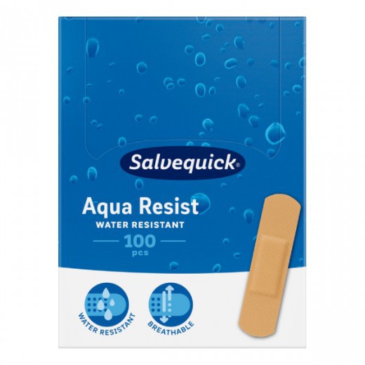 Salvequick Aqua Resist, plastry wodoodporne, 25 mm x 72 mm, 100 sztuk