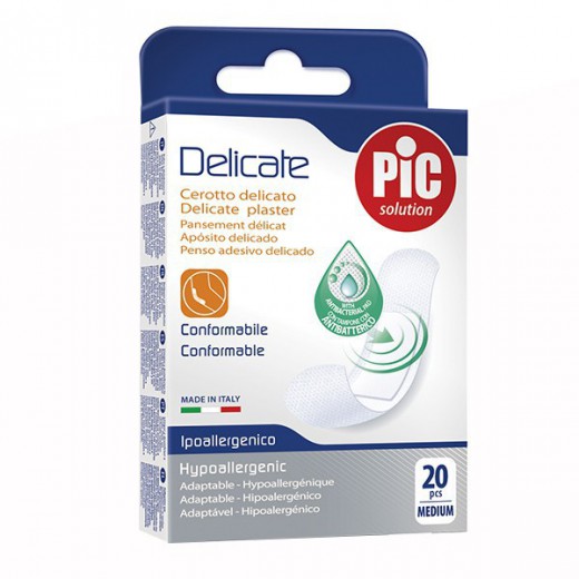 Pic, Plastry Delicate, 19mm x 72mm, 20 sztuk